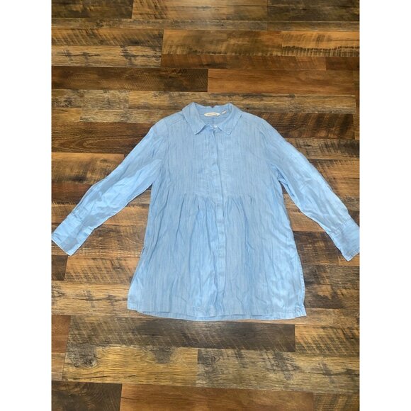 Soft Surroundings Tops - Soft Surroundings Reveille Tencel Chambray Denim Pleated Tunic Top